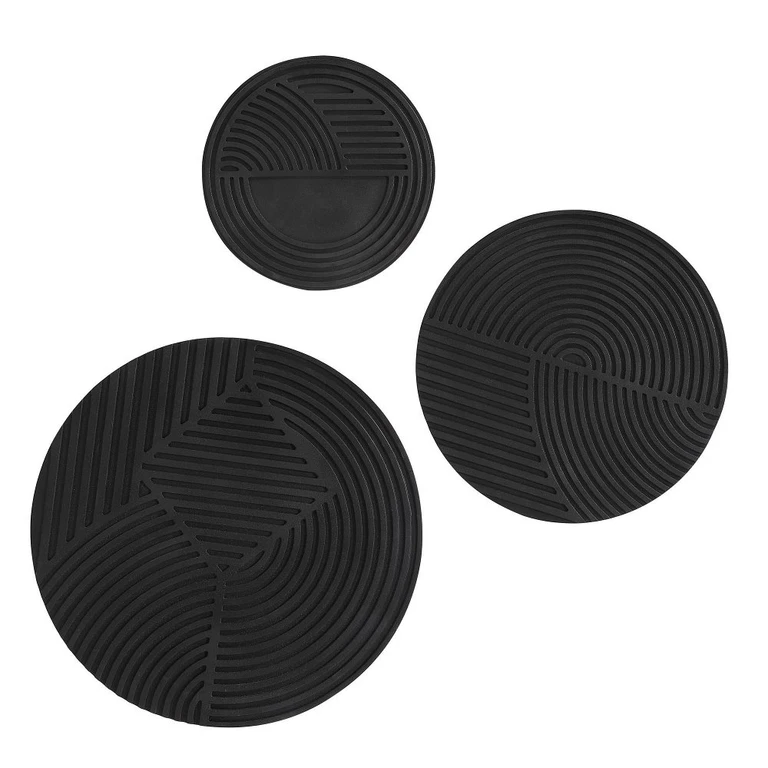 Sofia 3-Piece Matte Black Wall Decor