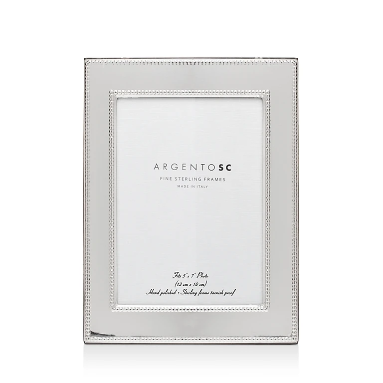 Argento Sc Amira Double-Bead Sterling Silver Frame, 5 x 7