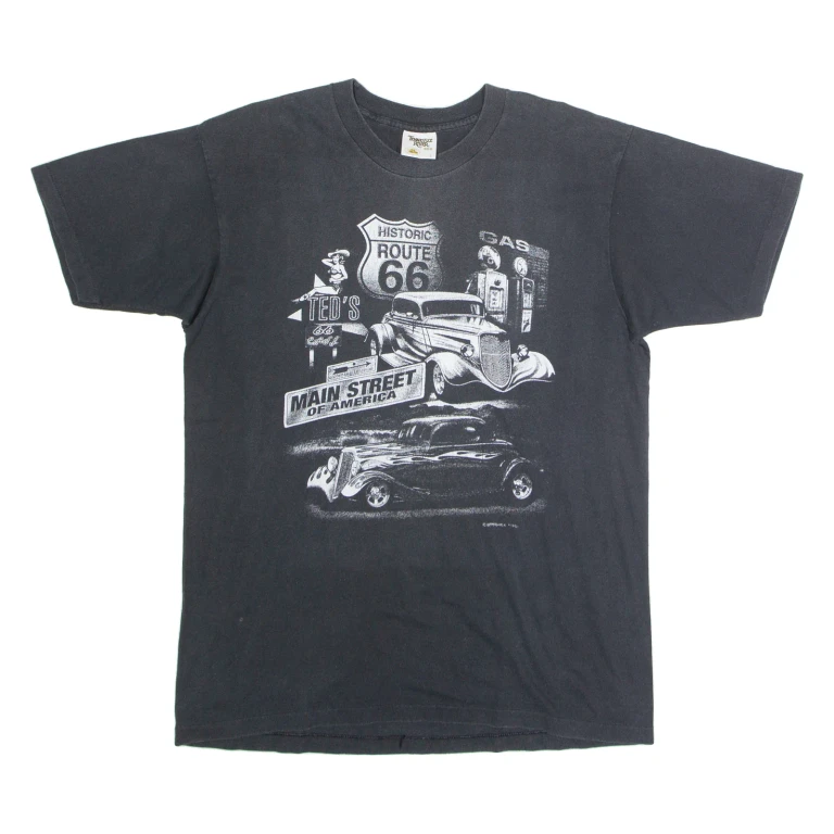 TENNESSEE RIVER Route 66 Mens T-Shirt Black USA Crew Neck L