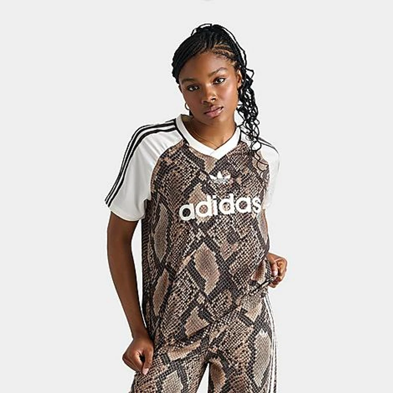 Originals Snake Print Satin Jersey in Linen/Magic Beige