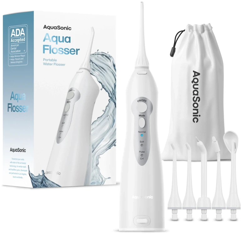 Aqua Flosser - Professional Rechargeable Water Flosser with 4 Tips