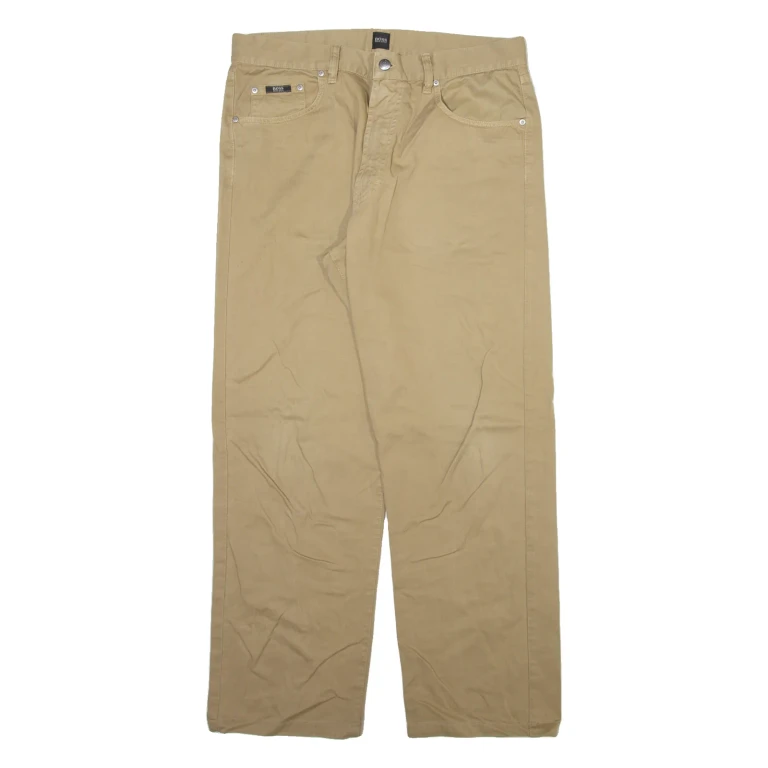 BOSS Mens Trousers Beige Regular Straight W33 L29