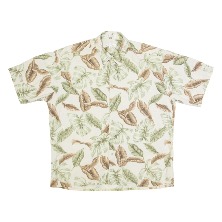 PIERRE CARDIN Mens Hawaiian Shirt Beige Floral XL
