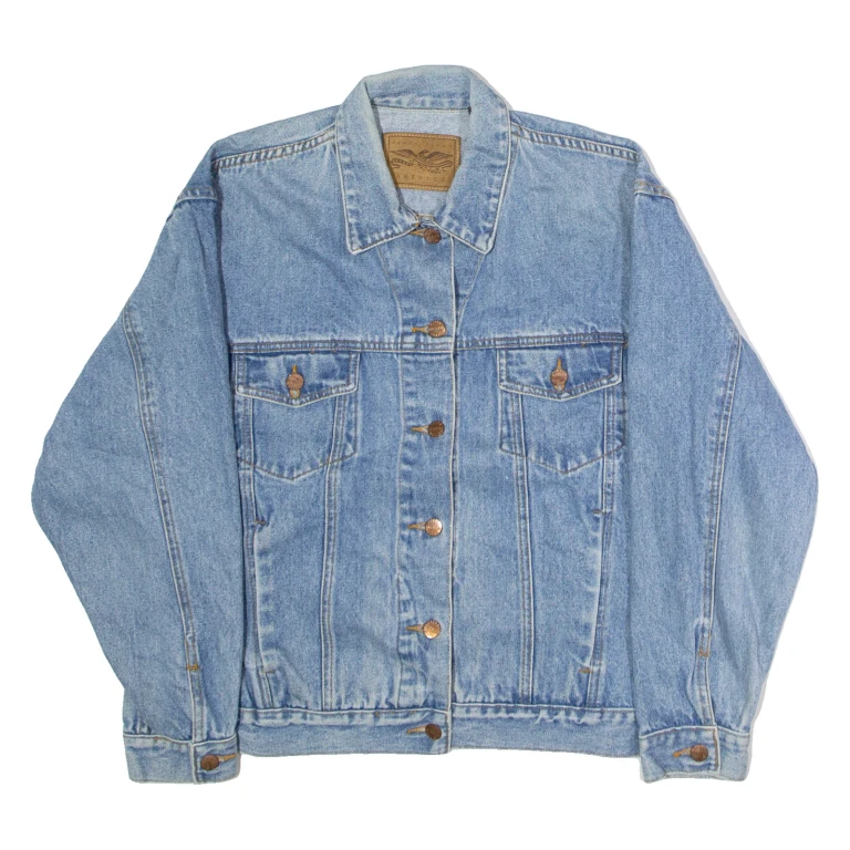 PERRY ELLIS AMERICAN Womens Denim Jacket Blue 90s M