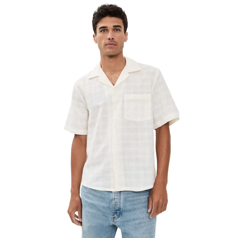 Corridor Washed Dobby Camp Shirt White XL