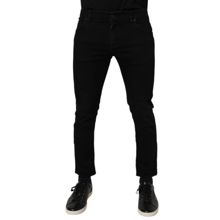 Dolce & Gabbana Black Cotton Stretch Skinny Men Denim Jeans Co+02 Clothing - Men