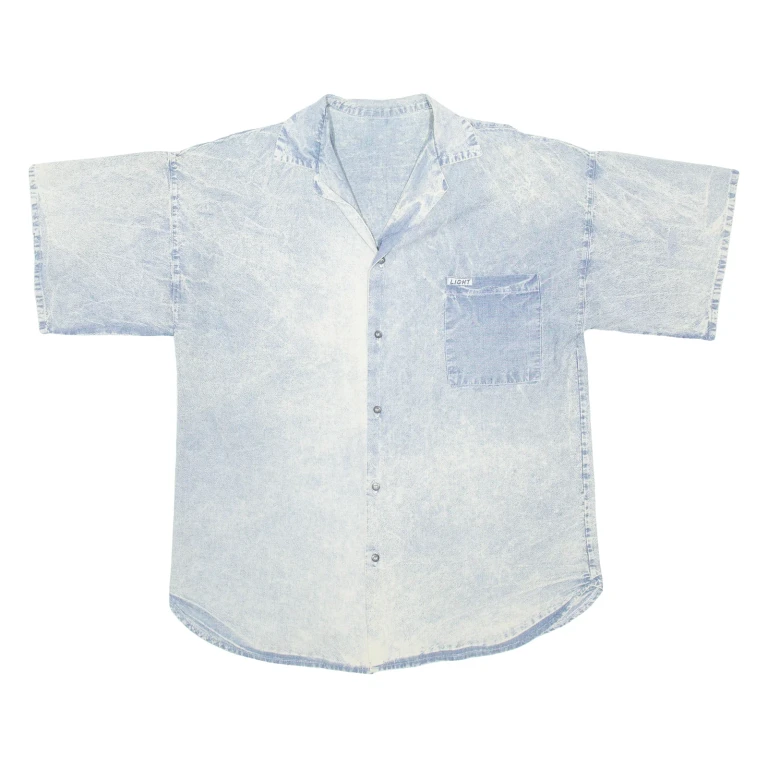 Mens Denim Shirt Blue L