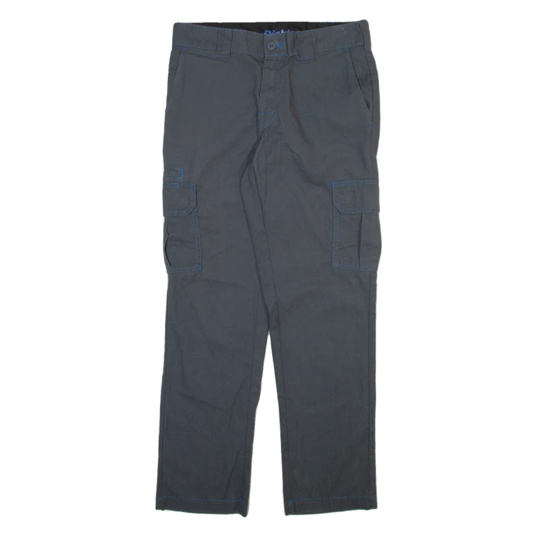 DICKIES Cargo Mens Trousers Grey Slim Straight W32 L30