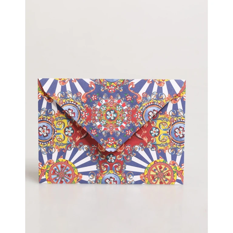Multicolor Carretto Siciliano Envelope Post Card Holder 100llulose Accessory - Women