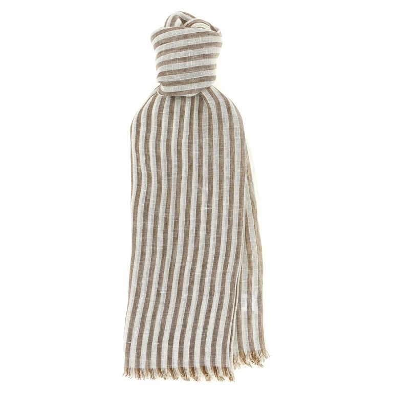 Brunello Cucinelli Brown Linen Scarf - Women