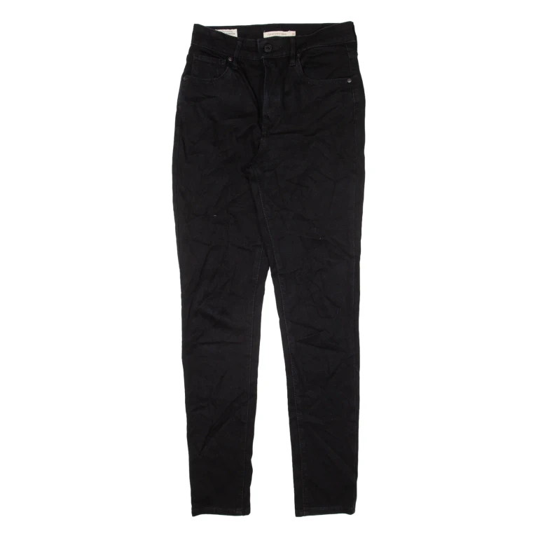LEVI'S 721 BIG E High Rise Womens Jeans Black Slim Skinny W26 L28