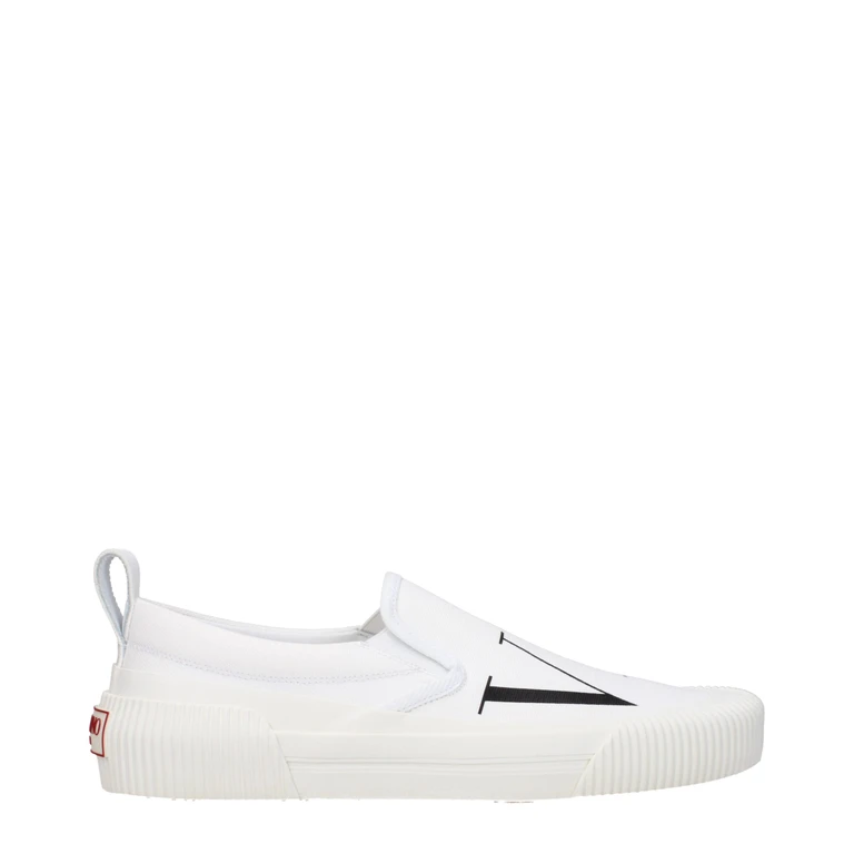 Valentino Garavani White Fabric Slip-On Loafers - Men