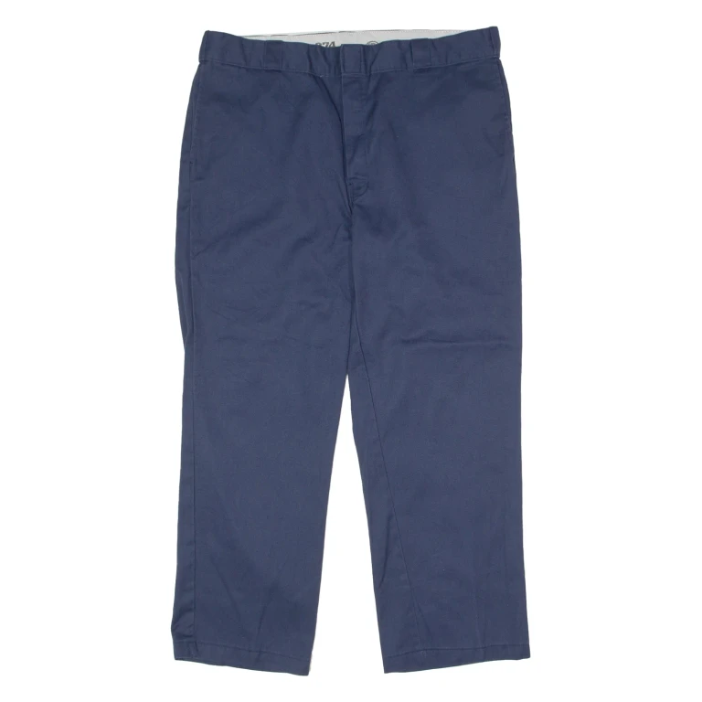 DICKIES 874 Original Workwear Mens Twill Trousers Blue Regular Straight W40 L30 (RR3-061124-4154)