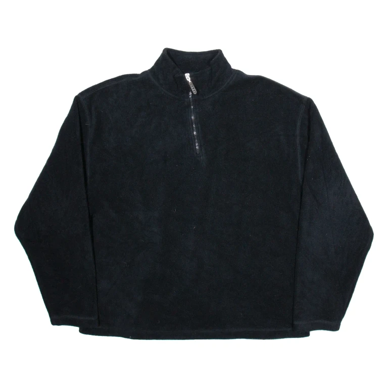 LEVI'S Mens Fleece Black 1/4 Zip Tight Knit XL