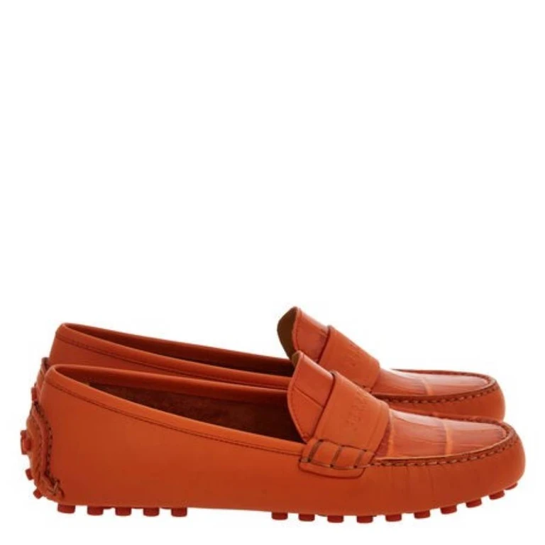 Ferragamo Iside Driver Moccasins with Logo, Size 7 C