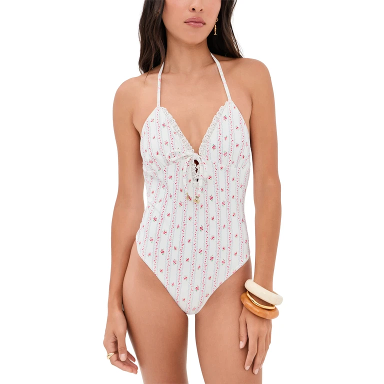 LoveShackFancy Nolanne Swimsuit Poppy Red L