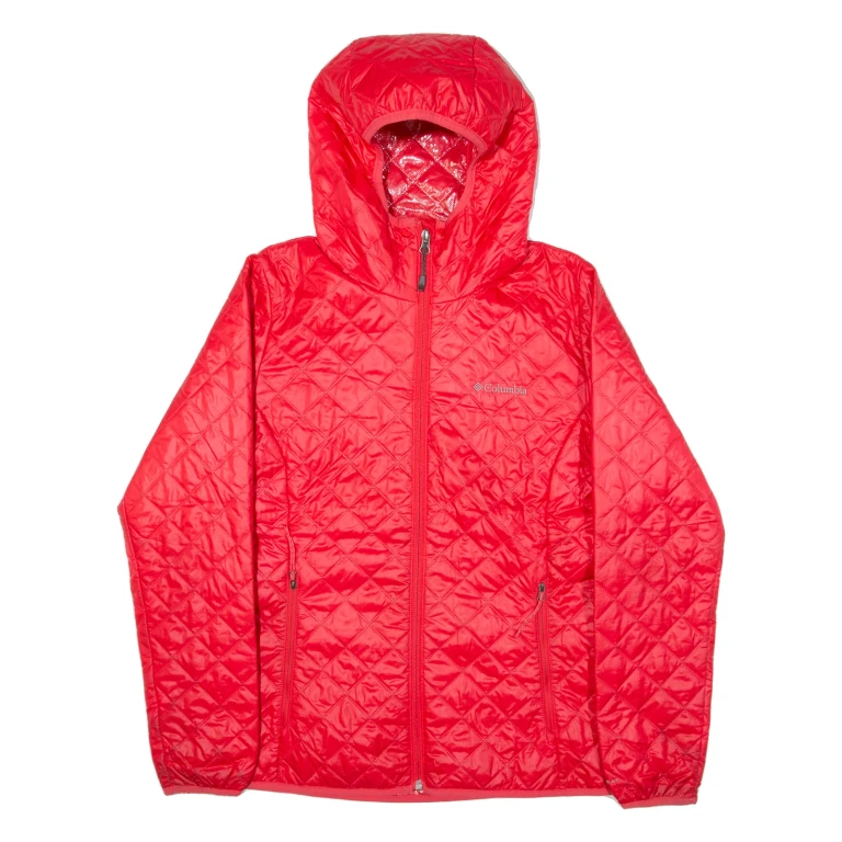 COLUMBIA Insulated Womens Quilted Jacket Pink Hooded S