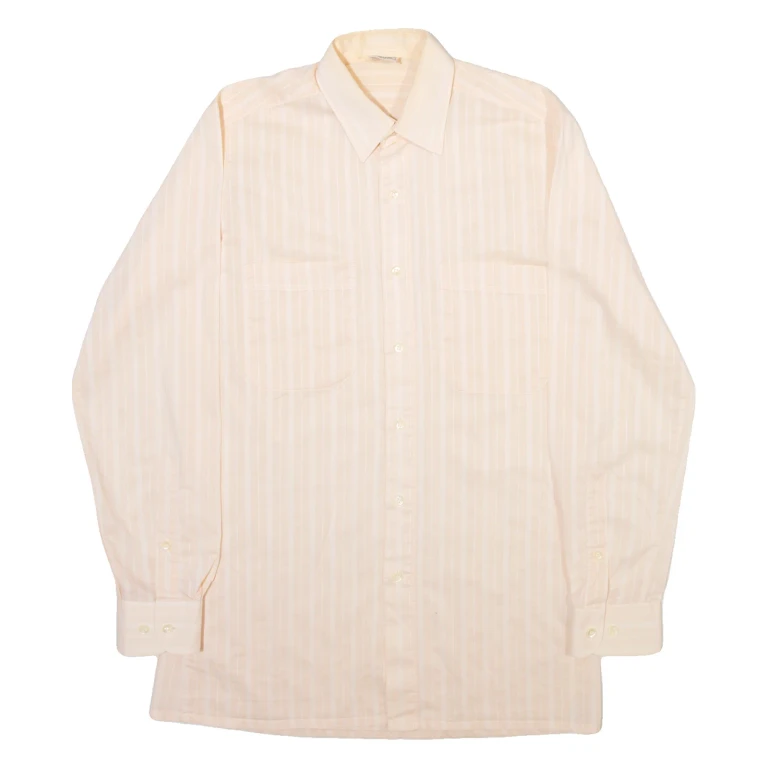 Mens Shirt Pink Striped Long Sleeve S