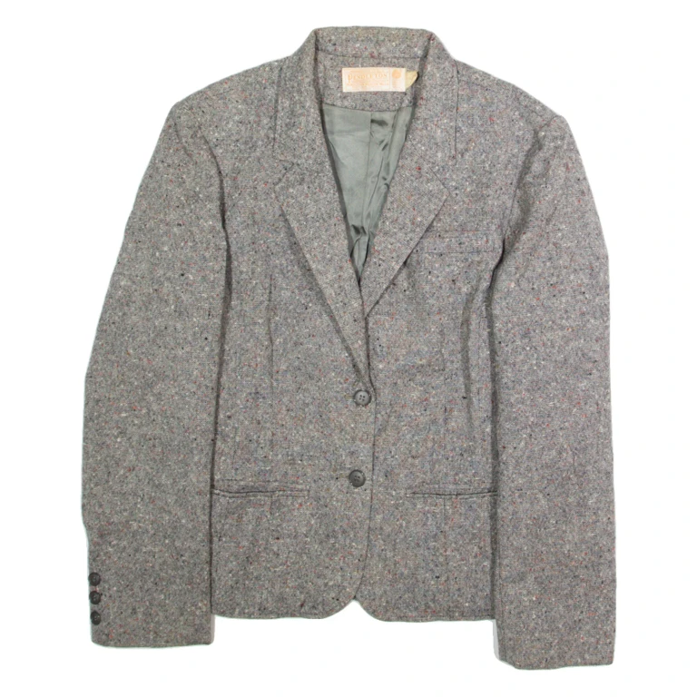 PENDLETON Womens Blazer Jacket Grey Wool L