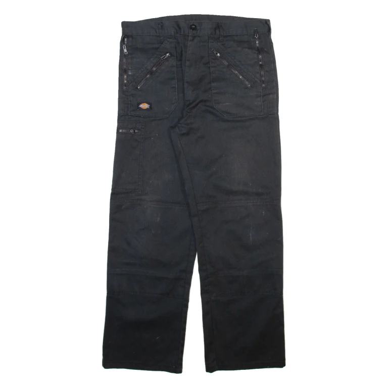 DICKIES Workwear Womens Trousers Grey Relaxed Straight W32 L28