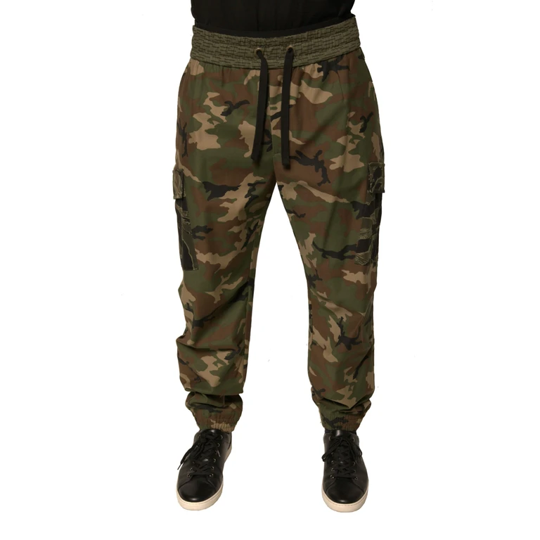 Dolce & Gabbana Multicolor Camouflage Cargo Sweatpants Pants Cotton Elastane - Men