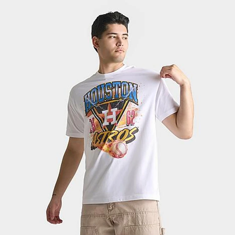 New Era Men's Houston Astros MLB On Fire T-Shirt in White Size: Small