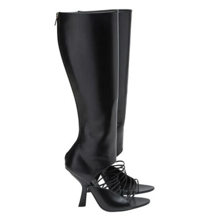 Altaire Strappy Leather Knee-High Boots, Size 7 C