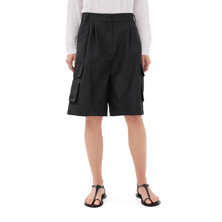 Tibi Crispy Nylon Stella Shorts Black 00