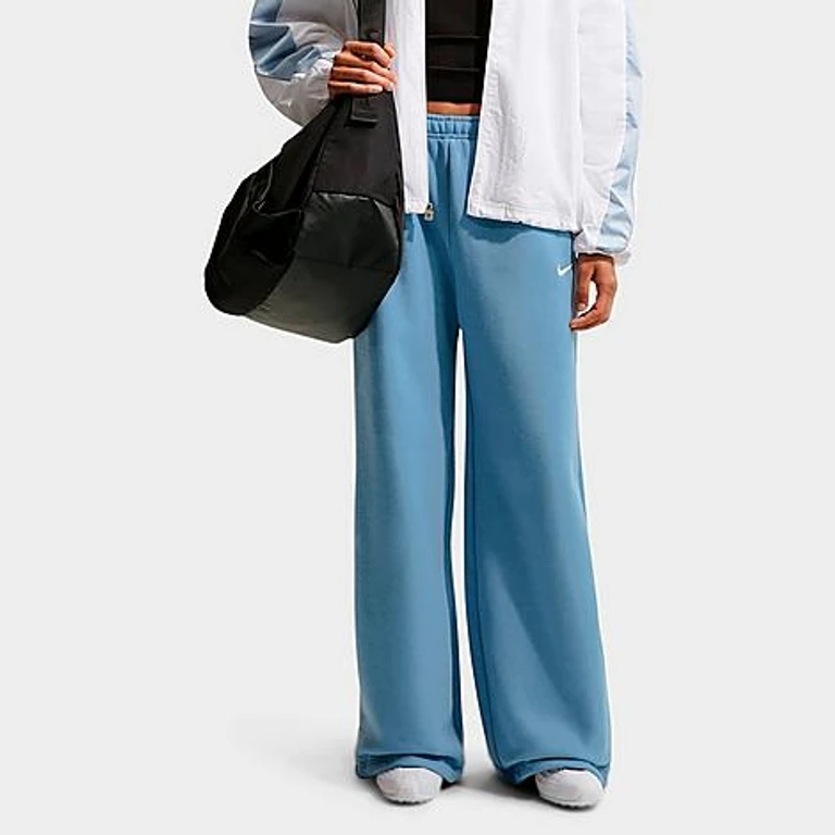 Studio Fleece Midweight Wide-Leg Pants in Work Blue/Sail
