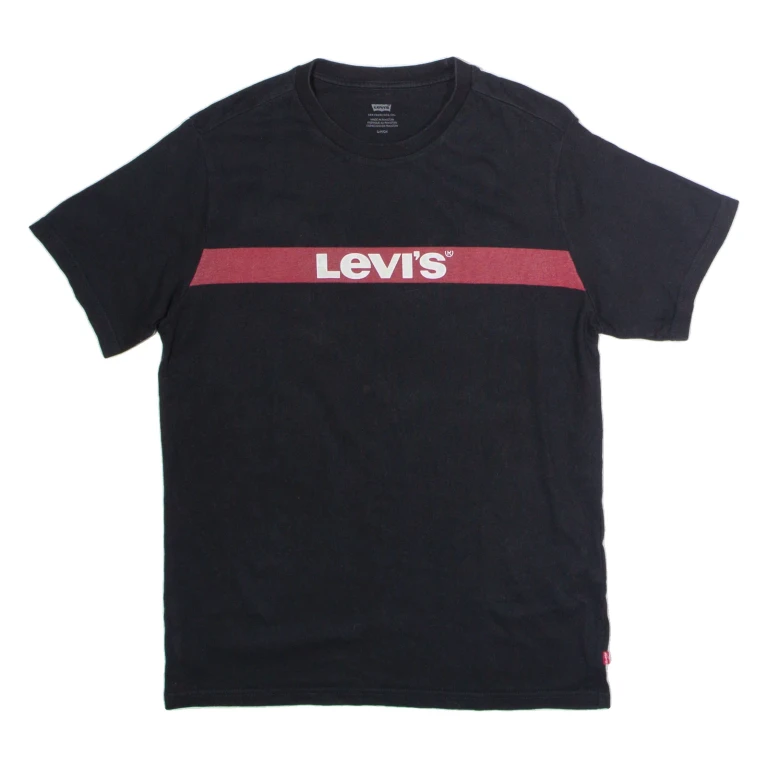 LEVI'S Mens T-Shirt Black Crew Neck S