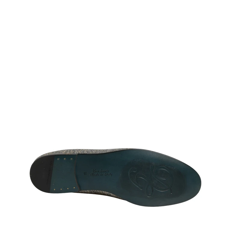 Dolce & Gabbana Gray Lurex Glitter Men Dress Loafers Shoes Leather - Men