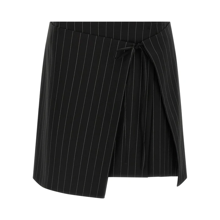 Black Virgin Wool Long Skirt - Women