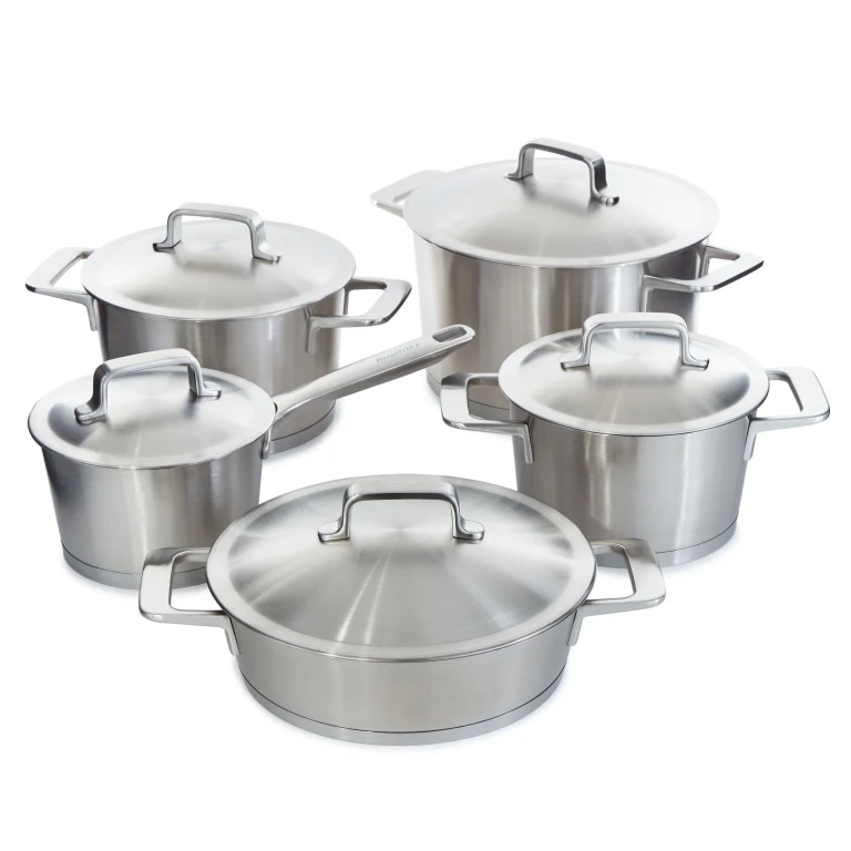 DiNA Meta 10pc Recycled 18/10 Stainless Steel Cookware Set