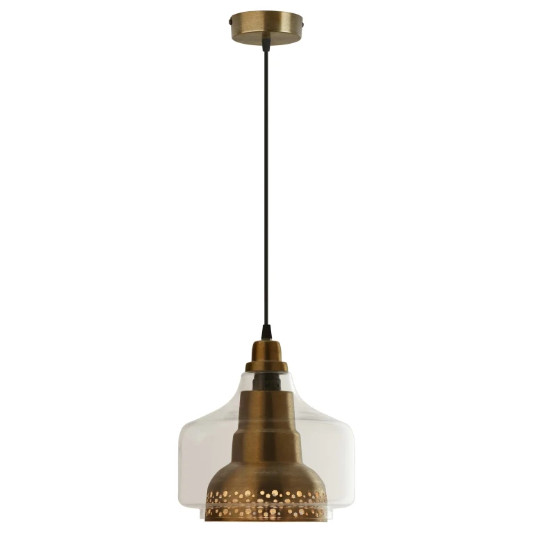 Brushed Brass Bell-Shaped Pendant Light