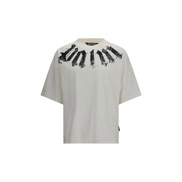 Palm Angels White Cotton T-Shirt - Men