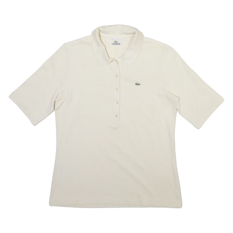 LACOSTE Womens Polo Shirt Cream S