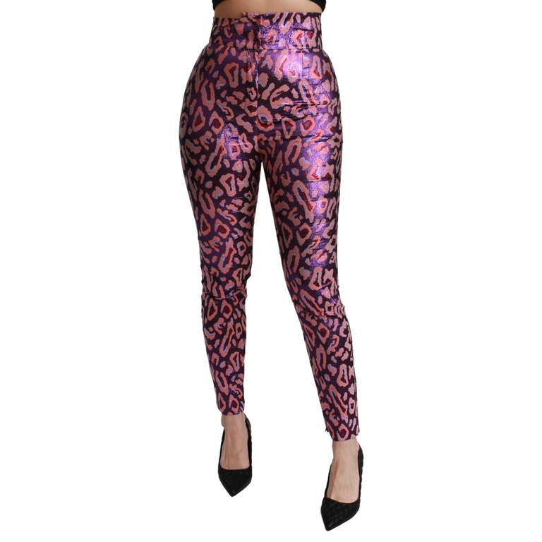 Dolce & Gabbana Multicolor Patterned Cropped High Waist Pants Polyester Silk - Women