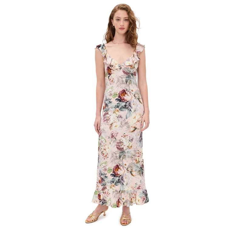 ALICE + OLIVIA Gemma Ruffle Dress Sweet Peony 12