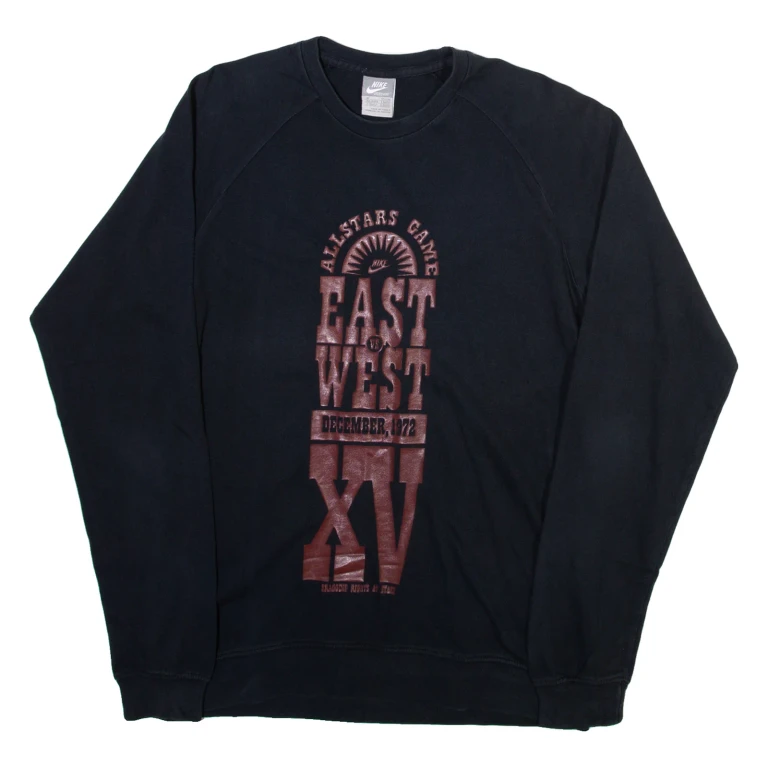 NIKE Mens T-Shirt Black Long Sleeve M