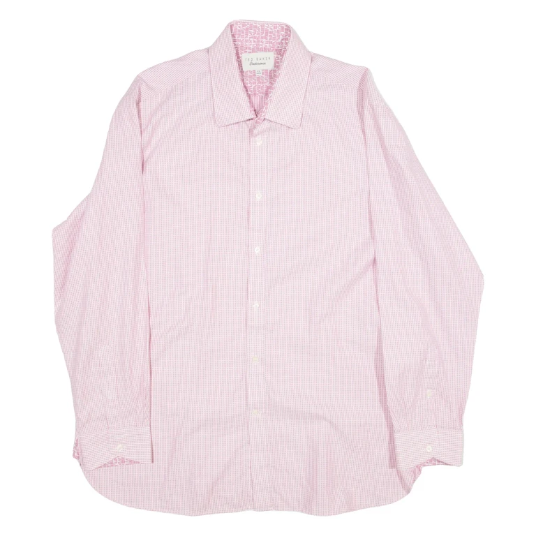 TED BAKER Mens Shirt Pink Long Sleeve L