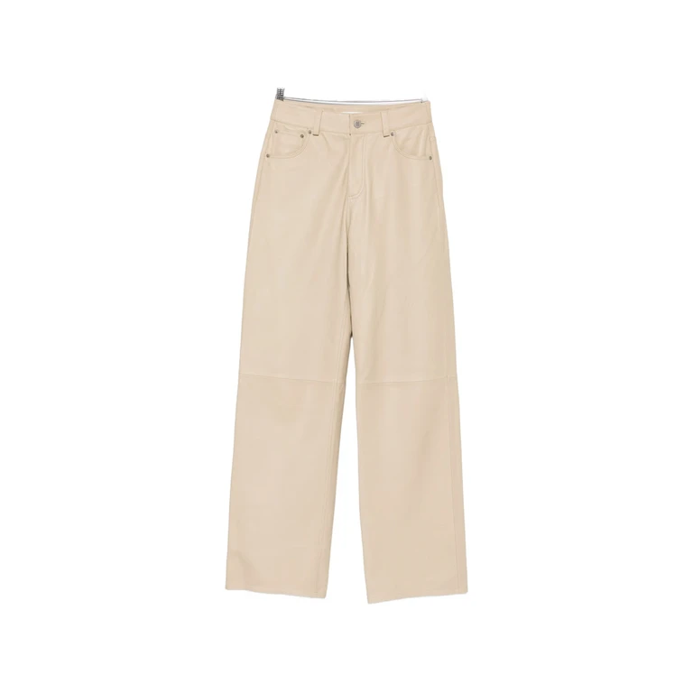 Wide-leg Leather Trousers