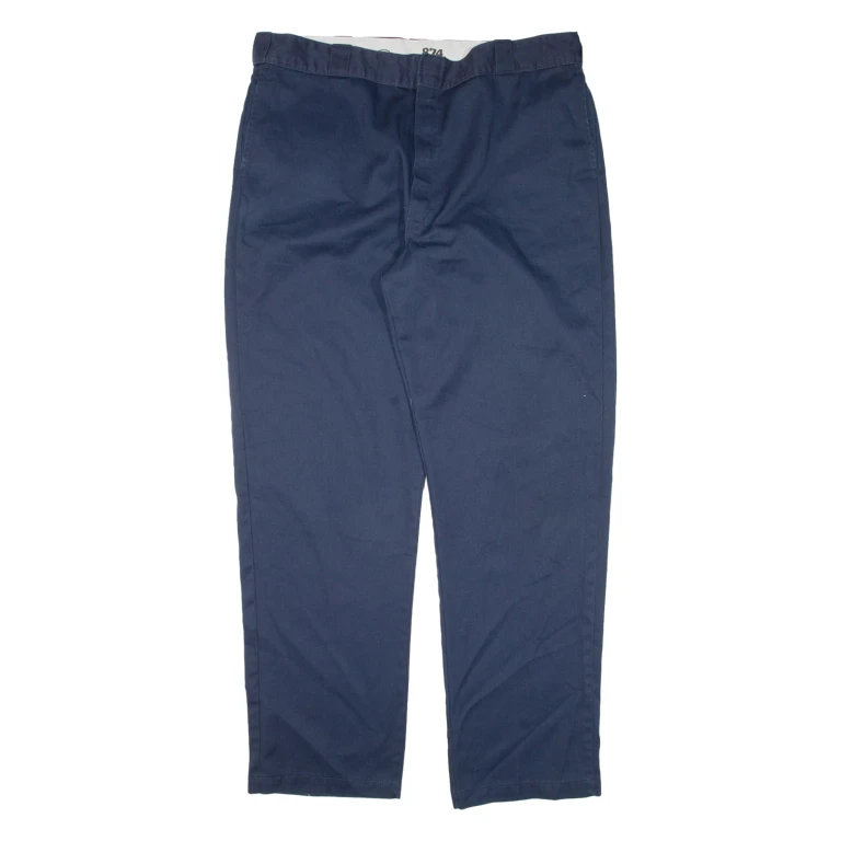 DICKIES 874 Workwear Mens Trousers Blue Regular Straight W40 L32