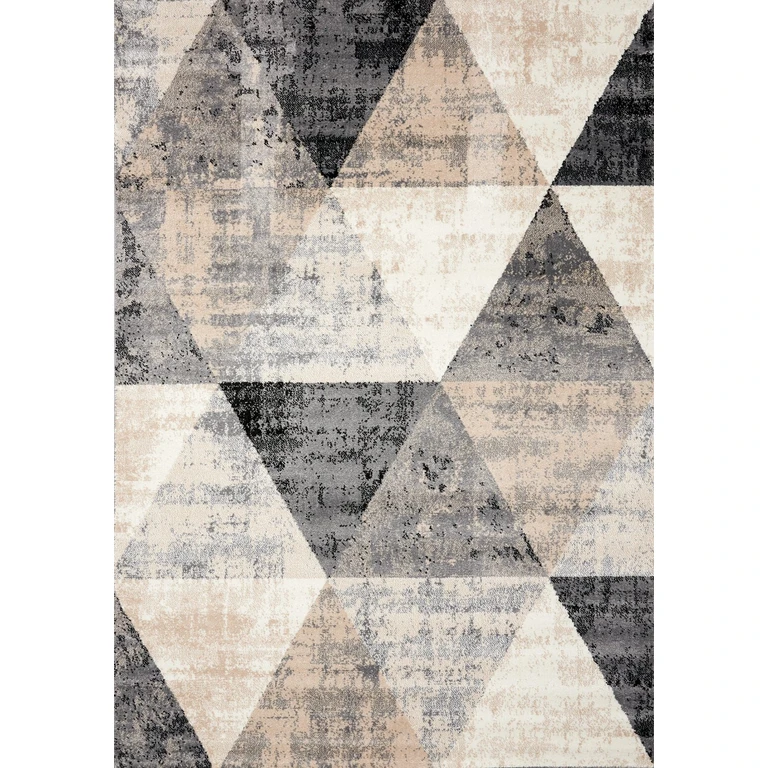 Century 7 x 10 Cream and Gray Geometric Area Rug