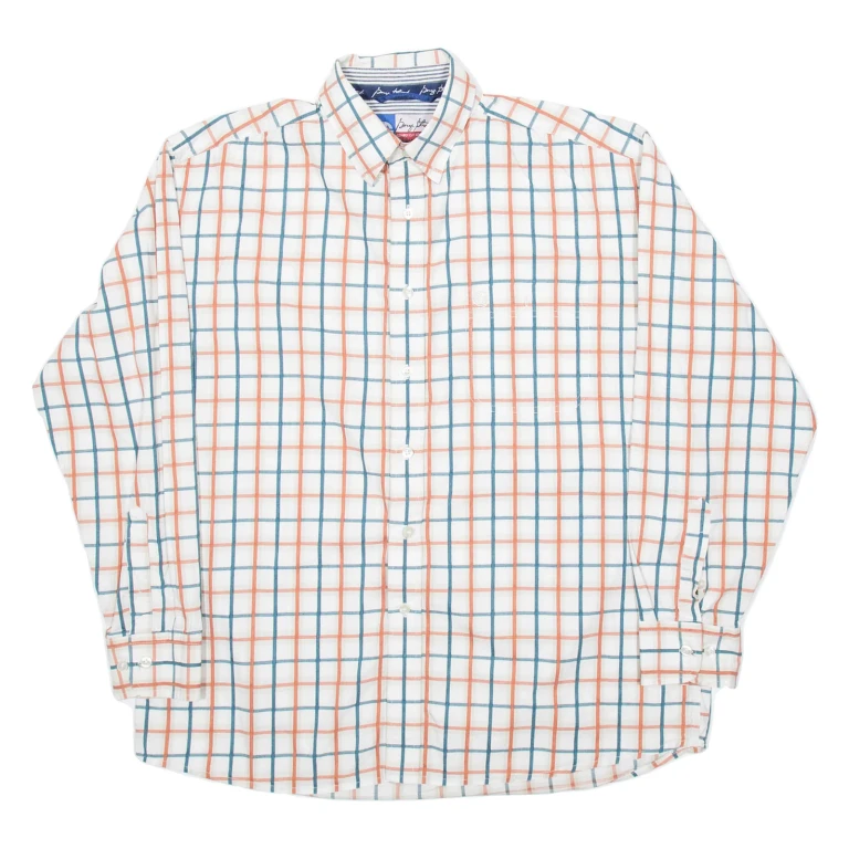 WRANGLER Mens Shirt White Check Long Sleeve XL