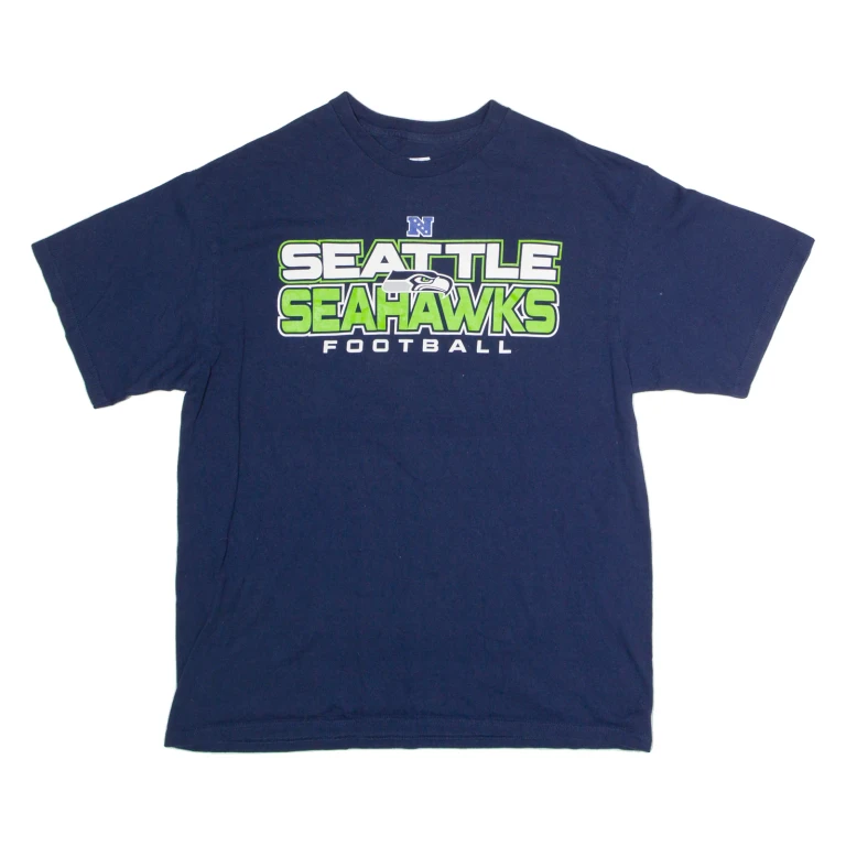 NFL Seattle Seahawks Mens T-Shirt Blue USA Crew Neck XL
