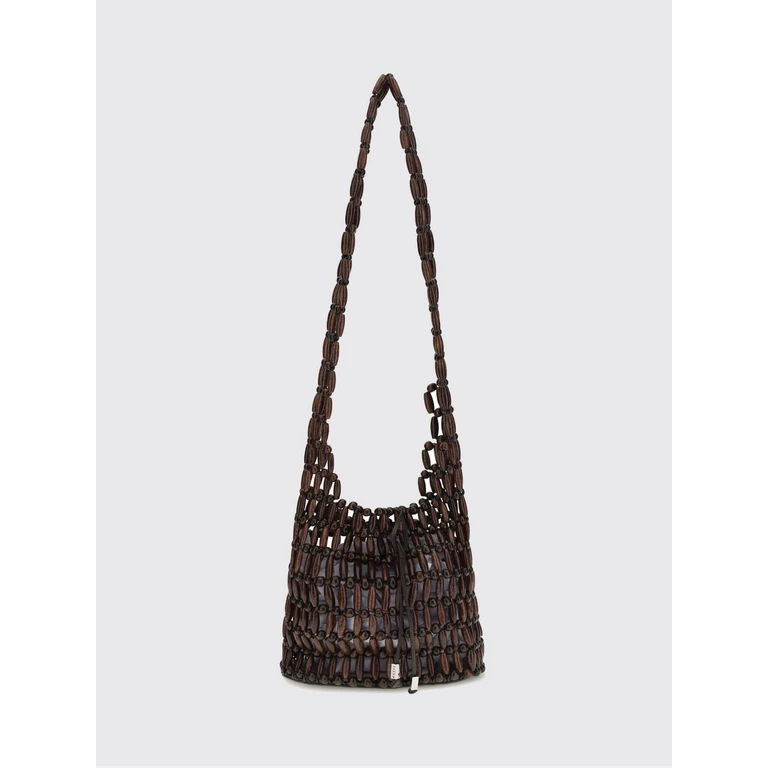 Coronado Wooden Net Crossbody Bag with Tie Closure (H26S6052WDWDBS)