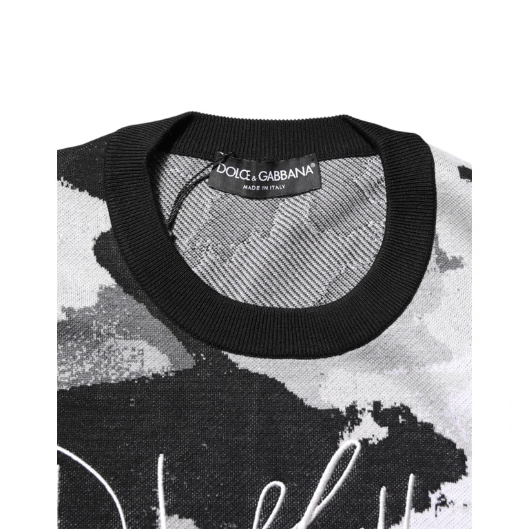 Dolce & Gabbana Multicolor Silk Camouflage Pullover Sweater Clothing - Men