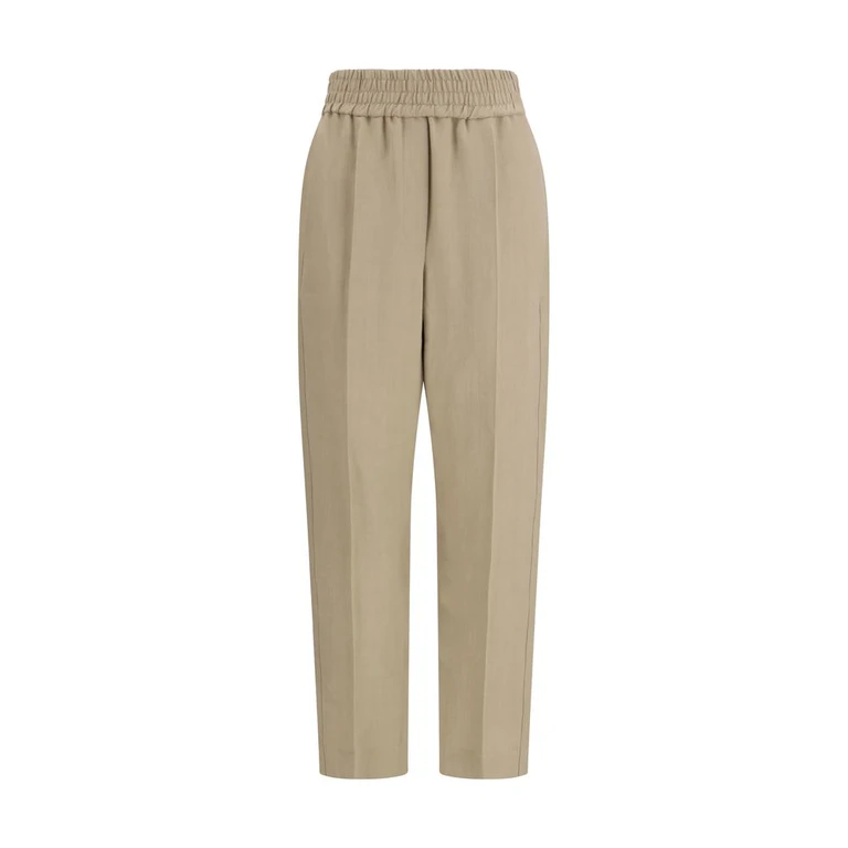 Brunello Cucinelli Beige Viscose Casual Pants - Women