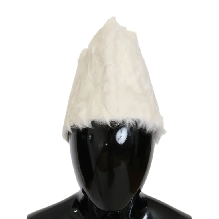 Dolce & Gabbana White Xiangao Lamb Fur Beanie Accessory - Women