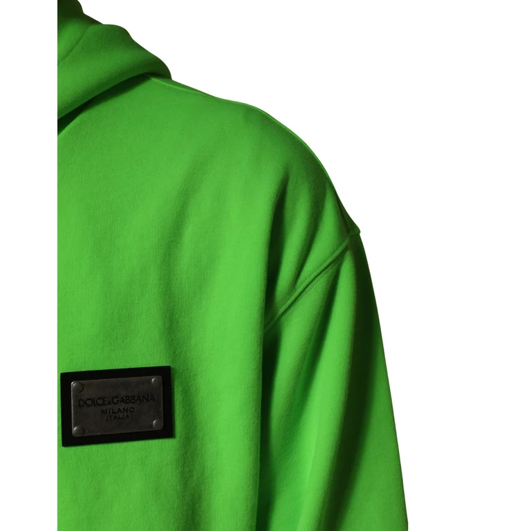 Green Fullzip Fleece Hoodedsweatshirt Sweater Polyester Clothing - Men
